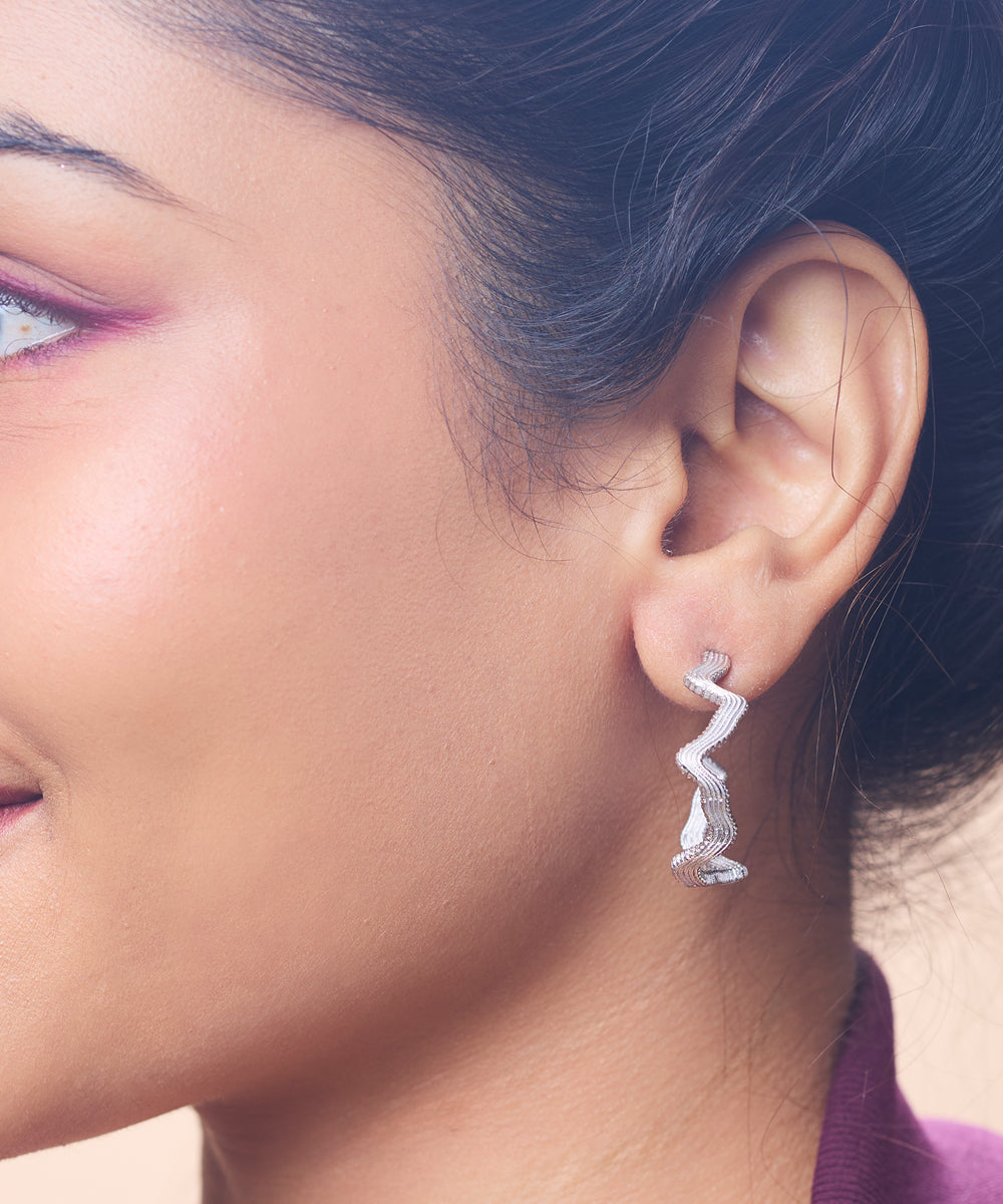 Mini Textured Abstract Hoops