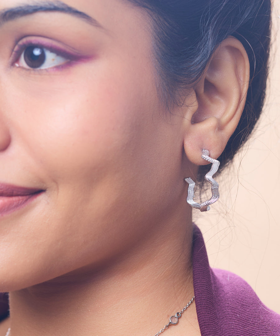 Mini Textured Abstract Hoops