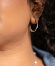 Textured Moon Hoops