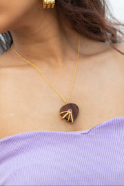 Rose Glow Wood Necklace