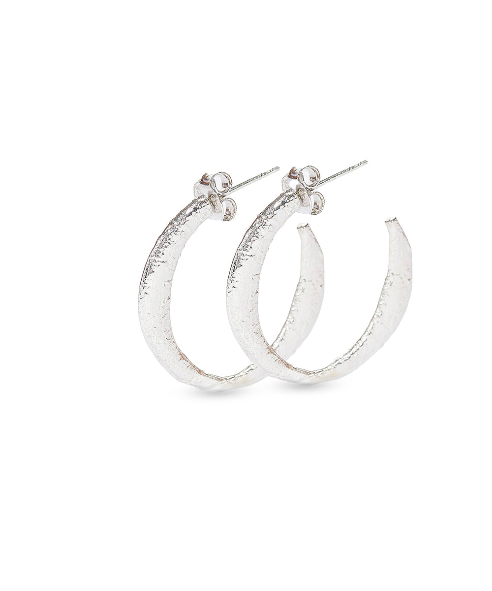 Textured Moon Hoops