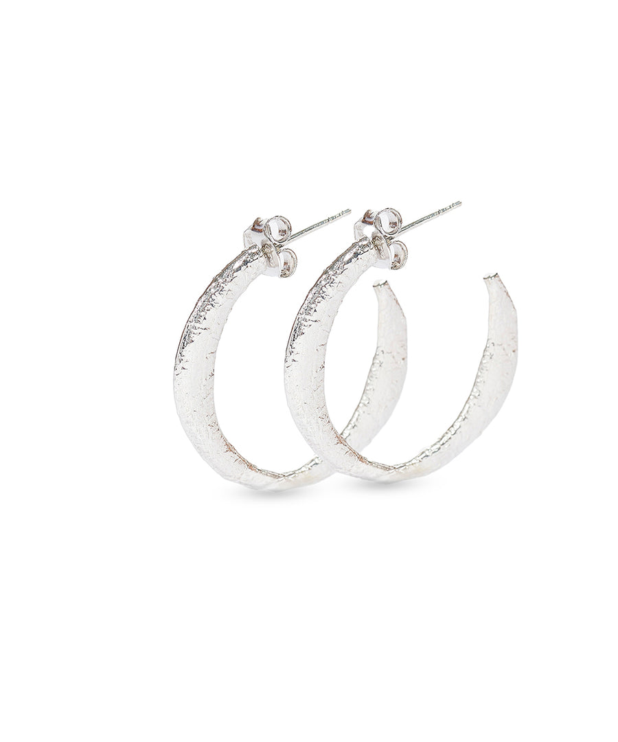 Textured Moon Hoops