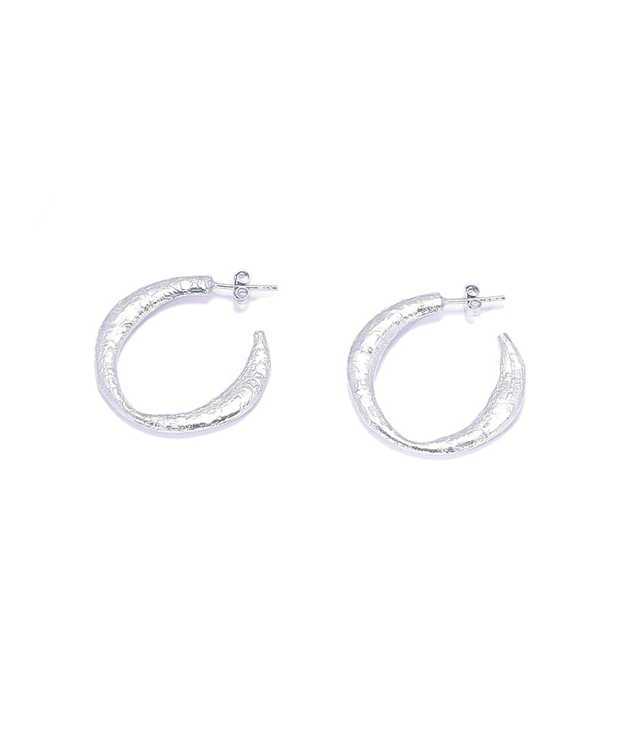 Textured Moon Hoops