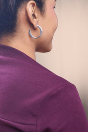 Textured Moon Hoops