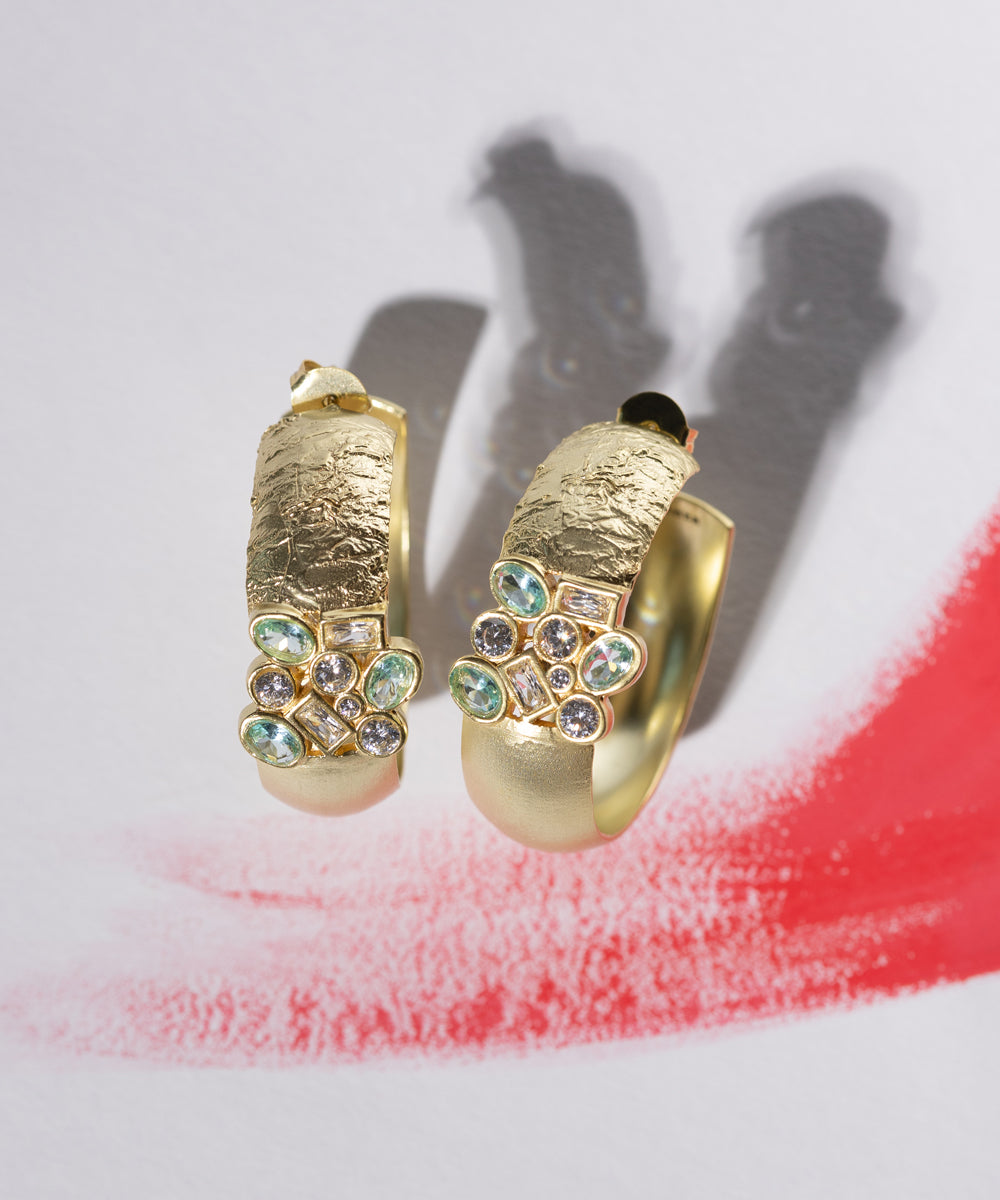 Frosted Gold Hoops