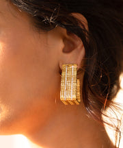 Gold Trillion Hoops
