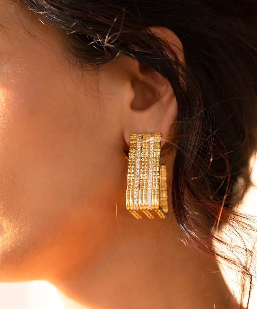Gold Trillion Hoops