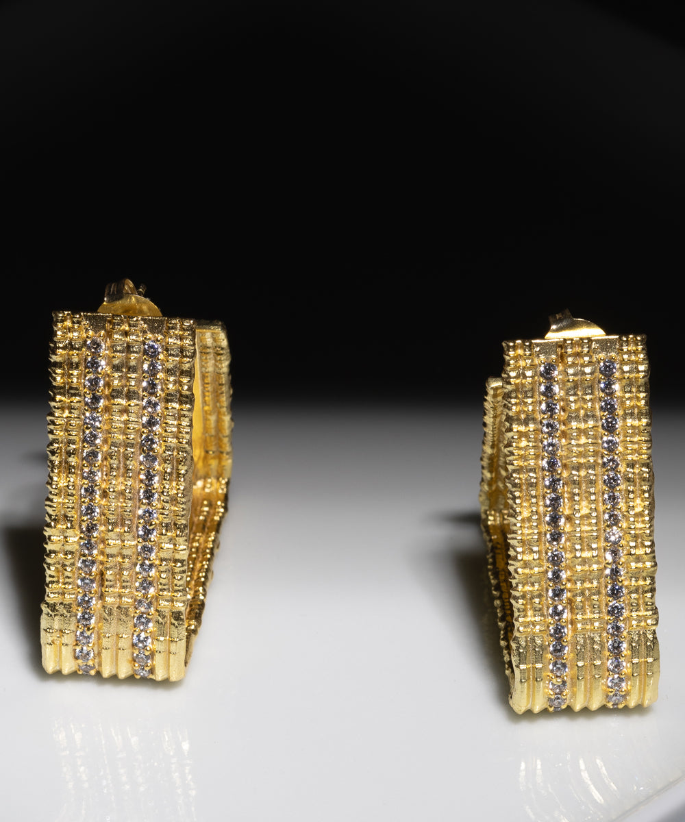 Gold Trillion Hoops